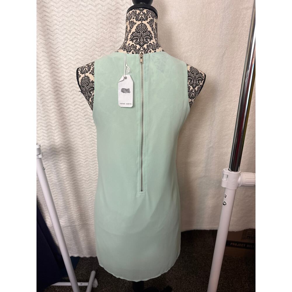 BN #15 NWT Naked Zebra Sleeveless Mint Green Shift Dress Size S